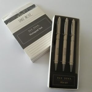 (New) Rae Dunn Notepad Set & Pen Set